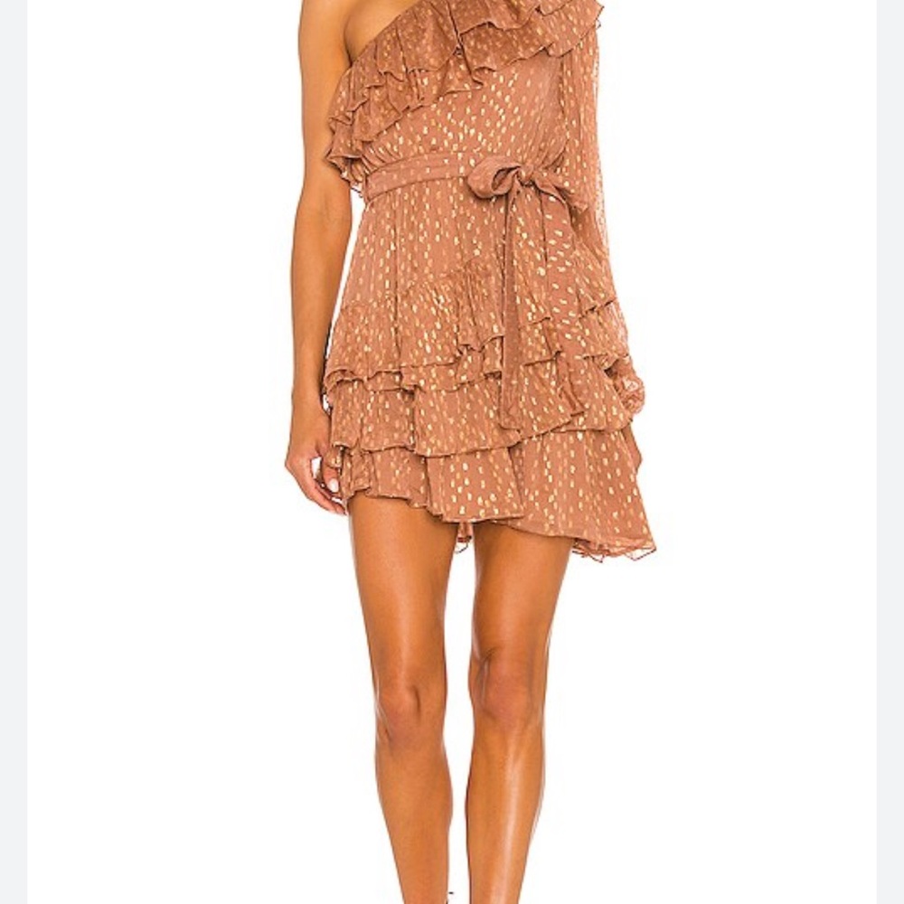 Rococo Sand One Shoulder Ruffled Sundress